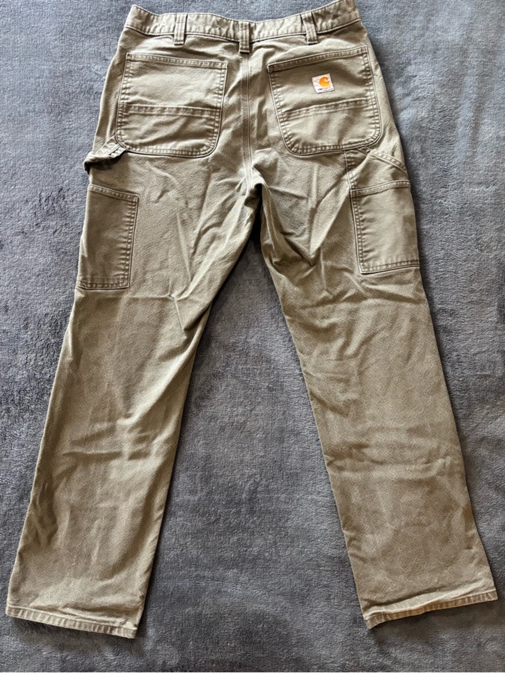 Carhartt Men's Canvas Pants 32x32 Duck Utility Work Relaxed Fit Light Brown - Picture 6 of 8
